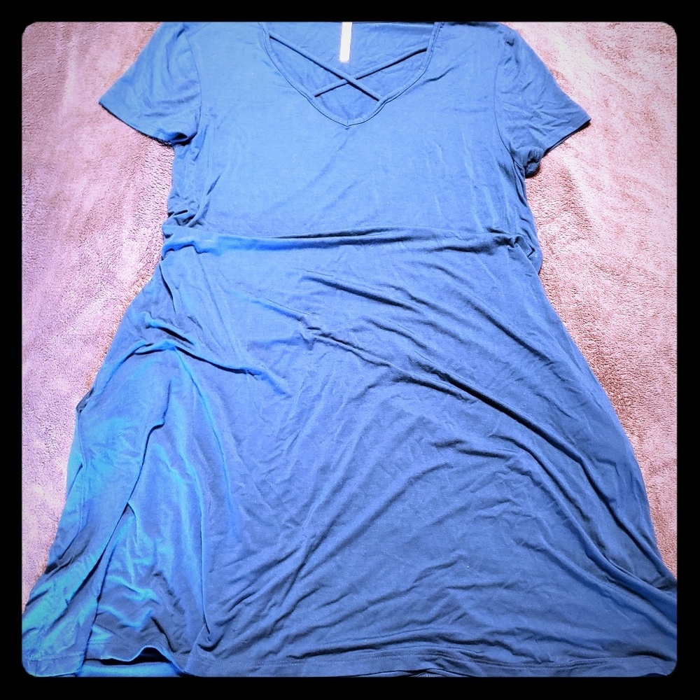 Dark Blue Casual Midi Dress